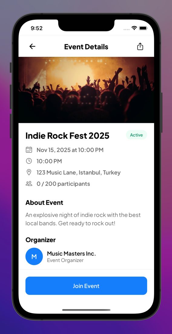 Event details with a join button